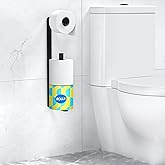 Longzon Matte Black Toilet Paper Holder Wall Mount, Self Adhesive Toilet Paper Holder Storage for 3 Roll Tissue, Premium 304 Stainless Steel Stick On Toilet Paper Roll Holder for Bathroom, Black