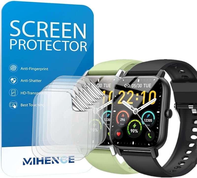 MIHENCE Screen Protector TPU for Nerunsa 1.85" Smartwatch P66B P66D P66E 6pk