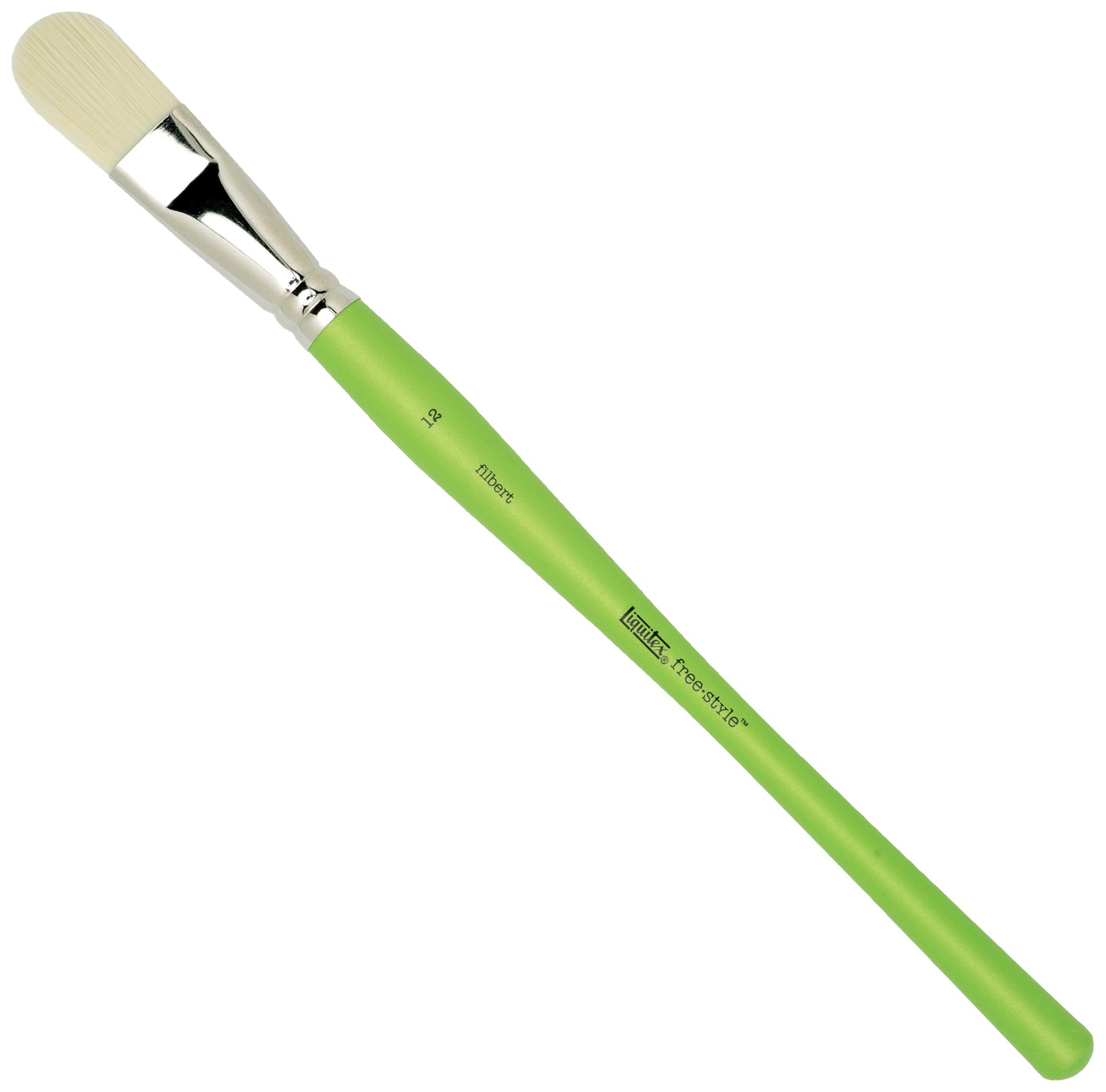 Liquitex 1300412 Professional Freestyle Traditional Brush, Detail Filbert No. 12,Green, Silver