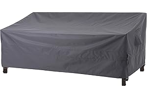 WJ-X3 3-Seater Outdoor Sofa Cover, Heavy Duty Patio Couch Cover, Waterproof, High Wind Resistant - 87W x 37D x 35H, Grey