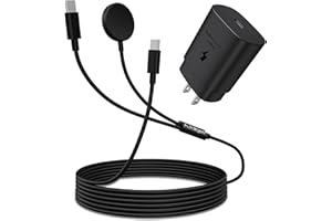 AUTALLGEE 2 in 1 for Samsung Watch Charger, 25W USB C Fast Charger Compatible with Galaxy Watch 8/8 Classic/Ultra/7/6/6 Classic/5 Pro/5/4/4 classic/3/Active2/FE & Galaxy S25/S24/S23/S22/21/20 & for iPhone 16/15