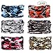 FAYBOX 6pcs Magic Wide Wicking Headbands For Men and Women Outdoor Headwear Bandana Sports Scarf Tube UV Face Mask for Workout Yoga Running