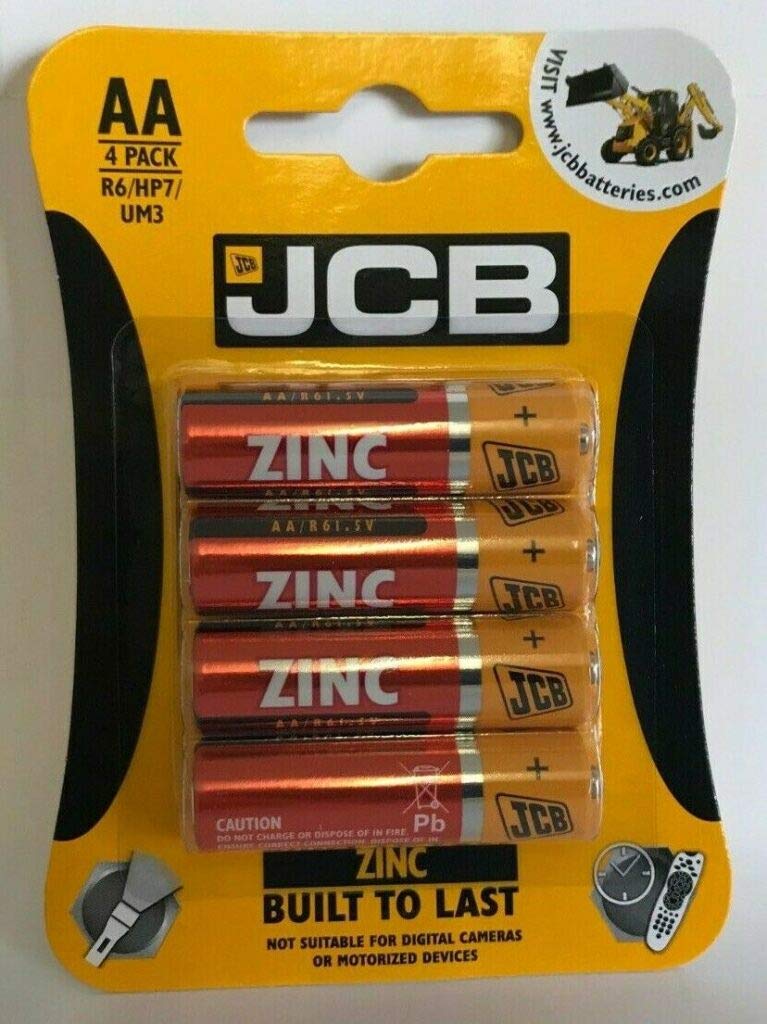 S5325 JCB AA Zinc Batteries Batteries - Pack of 4