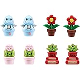 Meawaho 8PCS Plant Themed Focal Silicone Beads, Cactus Sunflower Dinosaur Succulent Silicone Focal Beads for Keychain Making, Beaded Pens DIY Handmade Crafts Necklace Bracelet Lanyard