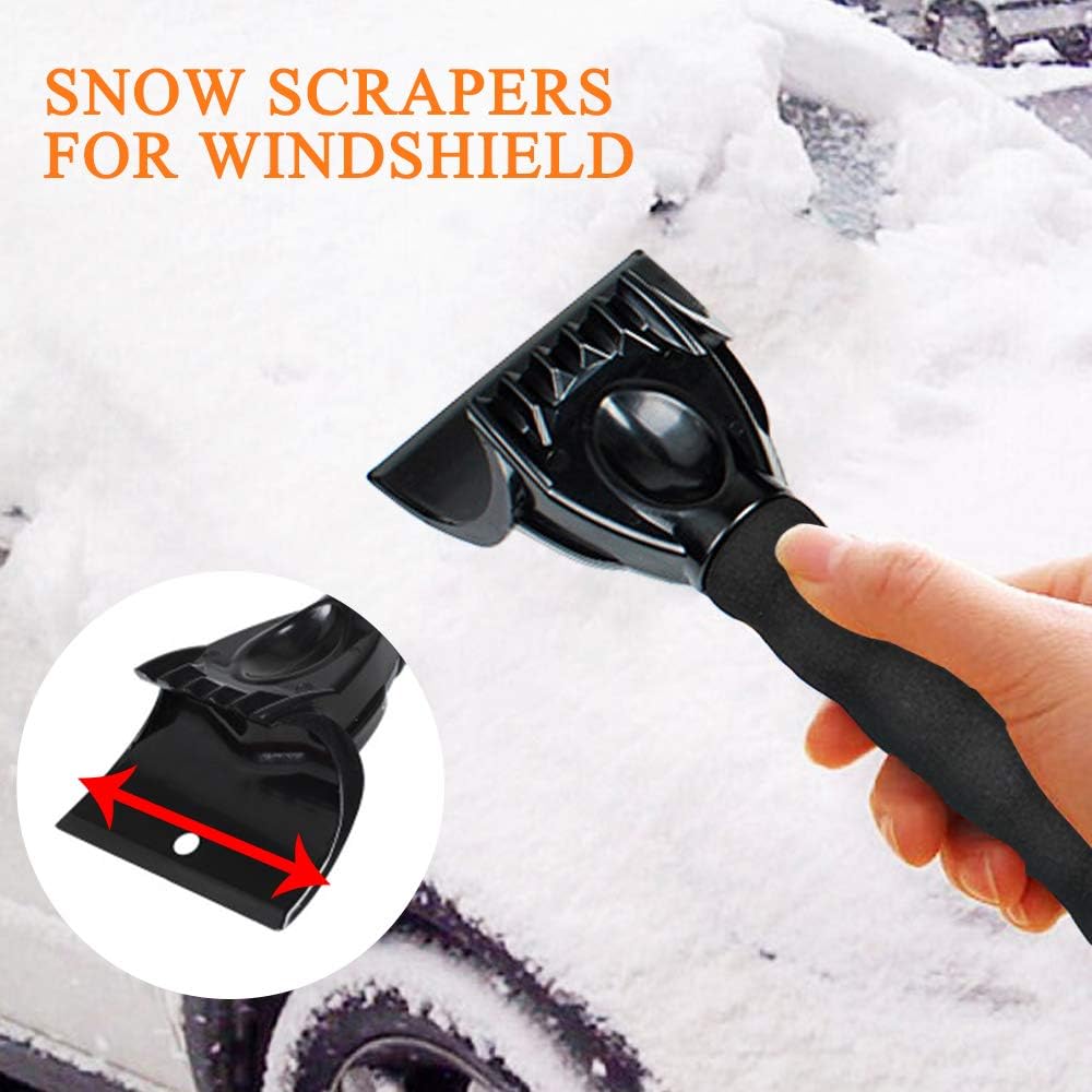 Hhobake 11Pcs Car Cleaning Tools Kit Car Wash Tools Kit for Detailing Interiors Premium Microfiber Cleaning Cloth Car Wash Sponges Tire Brush Window Water Blade and Snow Shovel: Automotive