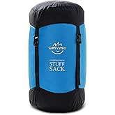 OMVMO Compression Sack, 12L/19L/32L/46L/53L Water-Resistant Sleeping Bag Stuff Sack,Anti-Tear Ultra Light 400T 20D Nylon Storage Bag,Space Saving Gear for Camping Hiking Travel 1Pcs