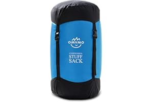 OMVMO Compression Sack, 12L/19L/32L/46L/53L Water-Resistant Sleeping Bag Stuff Sack,Anti-Tear Ultra Light 400T 20D Nylon Storage Bag,Space Saving Gear for Camping Hiking Travel 1Pcs