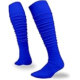 Londkaron Scrunch Soccer & Football Socks, Extra Long Padded Sports Socks for Men & Boys