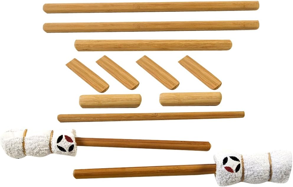 Vulsini Bamboo Massage Stick Set - Pack of 12 Pieces
