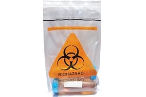 Seadasyoon 1000pcs 6x9.8in/15x25cm Biohazard Specimen Bags, Laboratory Sample Bag with Biohazard Logo Printing, Ziplock Top with Outside Pocket Paperwork Pouch