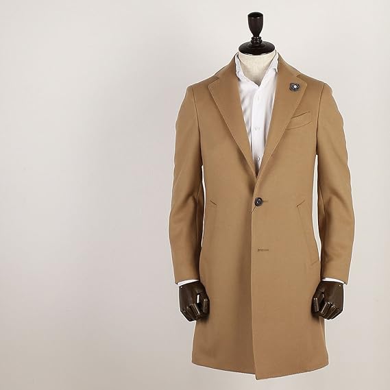 Amazon キャメル C36 50 Lardini ラルディーニ メンズ ウール シングルブレスト 3b チェスターコート Jhaq Iarp 1 キャメル コート ジャケット 通販