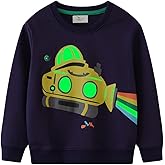 Julymens Boys' Kids Novelty Luminous Short Sleeve and Long Sleeve T-Shirts Cotton Cartoon Tops for 1-6 Years