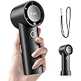 BLBS Portable Handheld Fan 15000RPM High-Speed Turbo Personal Mini Fan, 14Hrs 6000mAh Rechargeable Hand Fan, 4 Speeds Electric PortableFan with Base & Lanyard, Beach Face Fans for Men Women Kids Gifts