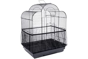 PSSOPP 4 Colors Bird Cage Cover Bird Cage Cover Seed Catcher Ventilated Nylon Mesh Birdcage Shell Seed Catcher Large Size Bird Cage Seed Catcher Seeds Guard (#2)