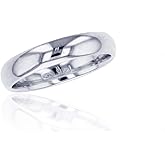 DECADENCE 10K or 14K Yellow & White Gold 4mm Polished Plain Wedding Band, Size 4-14