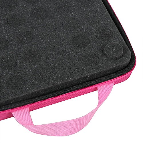 Hard Case Storage Bag with Foam Insert Carrying Handle Hot Pink Fits 30 bottle Young living/Doterra oils 15ml / 10ml Essential Oil by Hermitshell - Thumbnail 6
