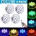 Submersible LED Lights [4 Pack] Waterproof light Multi Color Battery Operated Remote Control Wireless 10-LED Reusable light for Party,Vase,Christmas,Aquarium,Tub,Shower,Pond,IP68 Submersible Light