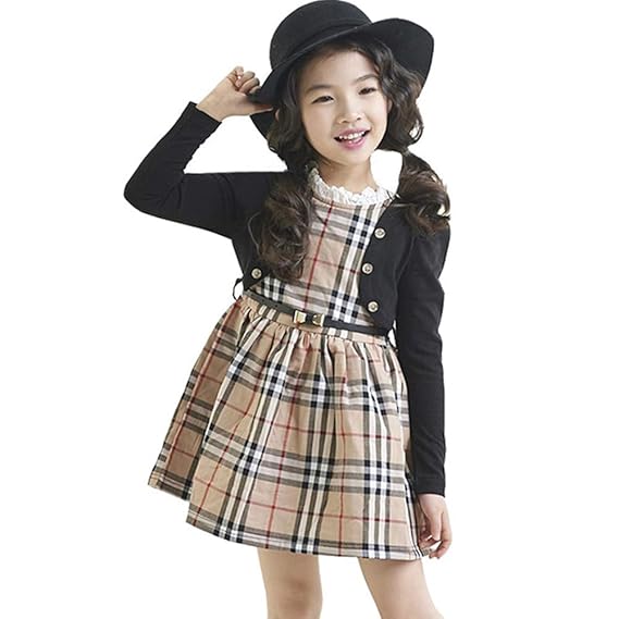 Amazon キッズ ワンピース チェックワンピース 卒業式 女の子