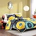 Mi-Zone Alice Full/Queen Girls Quilt Bedding Set - Yellow, Navy, Teal, Floral - 4 Piece Teen Girl Bedding Quilt Coverlets - Ultra Soft Microfiber with 100% Cotton Filling Bed Quilts Quilted Coverlet