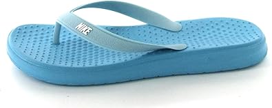 blue and white nike sandals