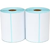 L LIKED 500 PCS 4"x6" Thermal Shipping Labels -250 Labels/Roll, White Perforated Strong Adhesive, Direct Thermal Labels, 2 Rolls