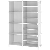 AWTATOS Closet Organizer 8 Cube Storage Shelves Closet Clothes Organizers and Storage Stackable Cubby Shelving for Closet Bedroom Living Room Office White