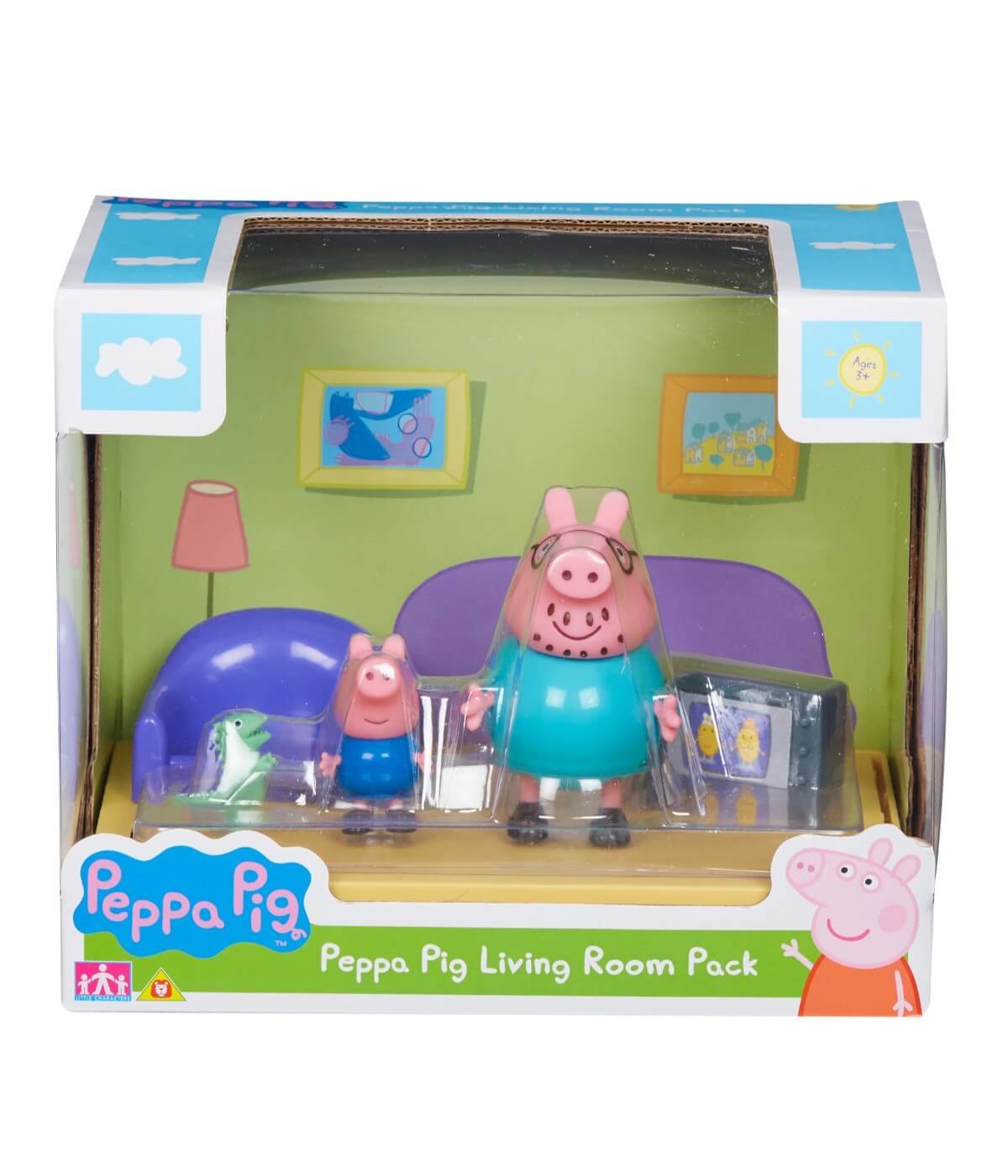 Planet Superheroes Peppa Pig Living Room Playset With George And Daddy Pig Figures