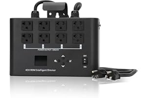 Vikua Upgrade DMX/RDM Dimmer Pack, 4-Channel Dmx512 Dimmer Pack Suitable for Stage Lighting Control(Control Brightness/Switch