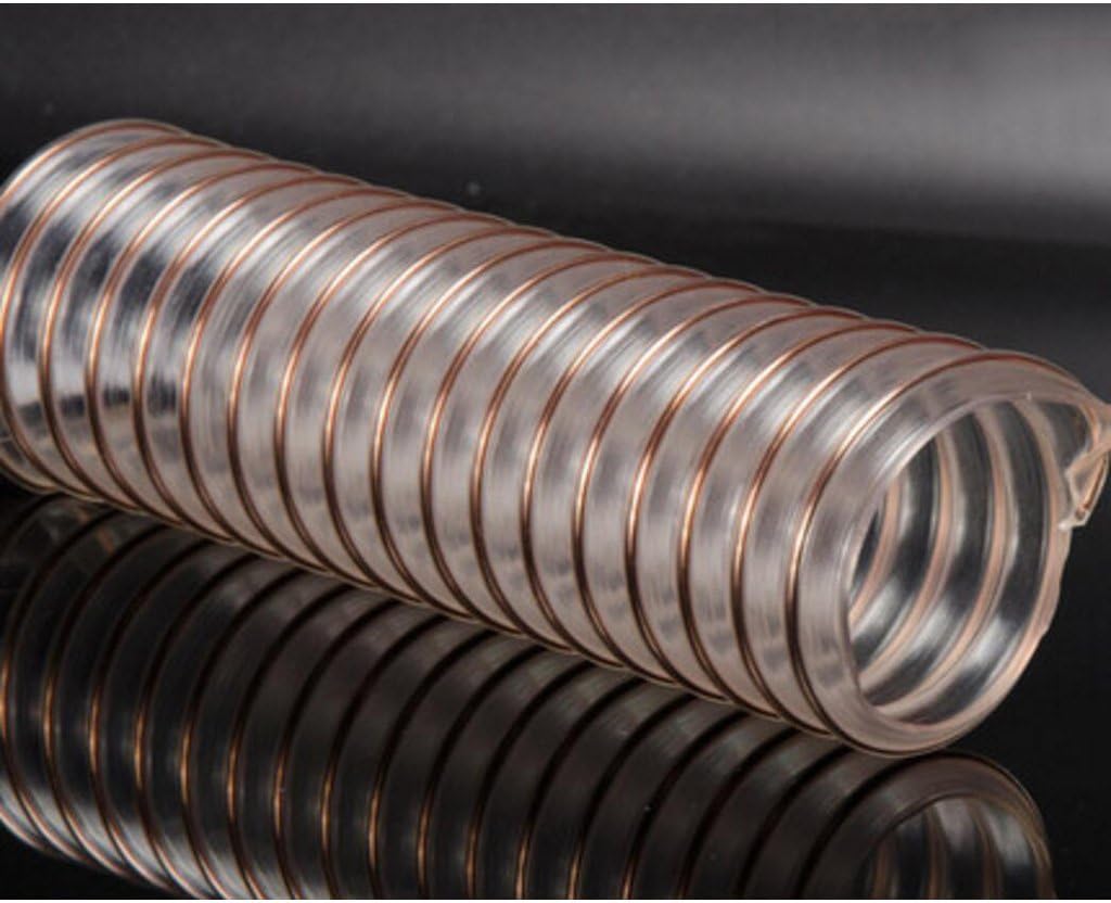 Hose Wddwarmhome PU Tube High Pressure Resistance Steel Wire Woodworking Transparent Adjustable Industrial Air Duct 1m (Size : Inner diameter 28mm)