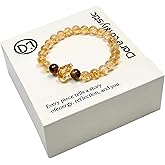 Golden Rutilated Quartz and Citrine Tiger’s Eye Healing Crystal Bracelet, Natural Energy, Wealth, Money, Abundance & Prosperity Attraction Beaded Design for Luck, Success, Confidence and Financial Manifestation, Feng Shui Crystal Jewelry with Positive Energy Balance Gift Box for Men and Women