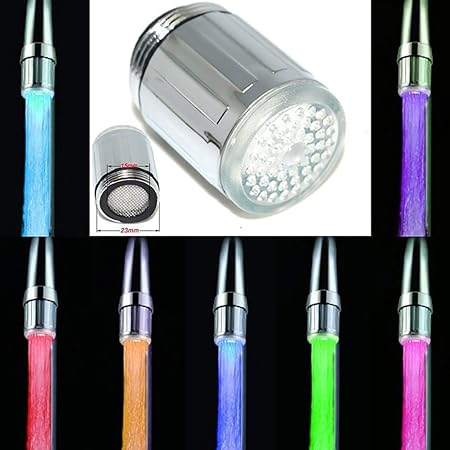 Luminous Glow Light Up Led Water Faucet Shower Tap Temperature