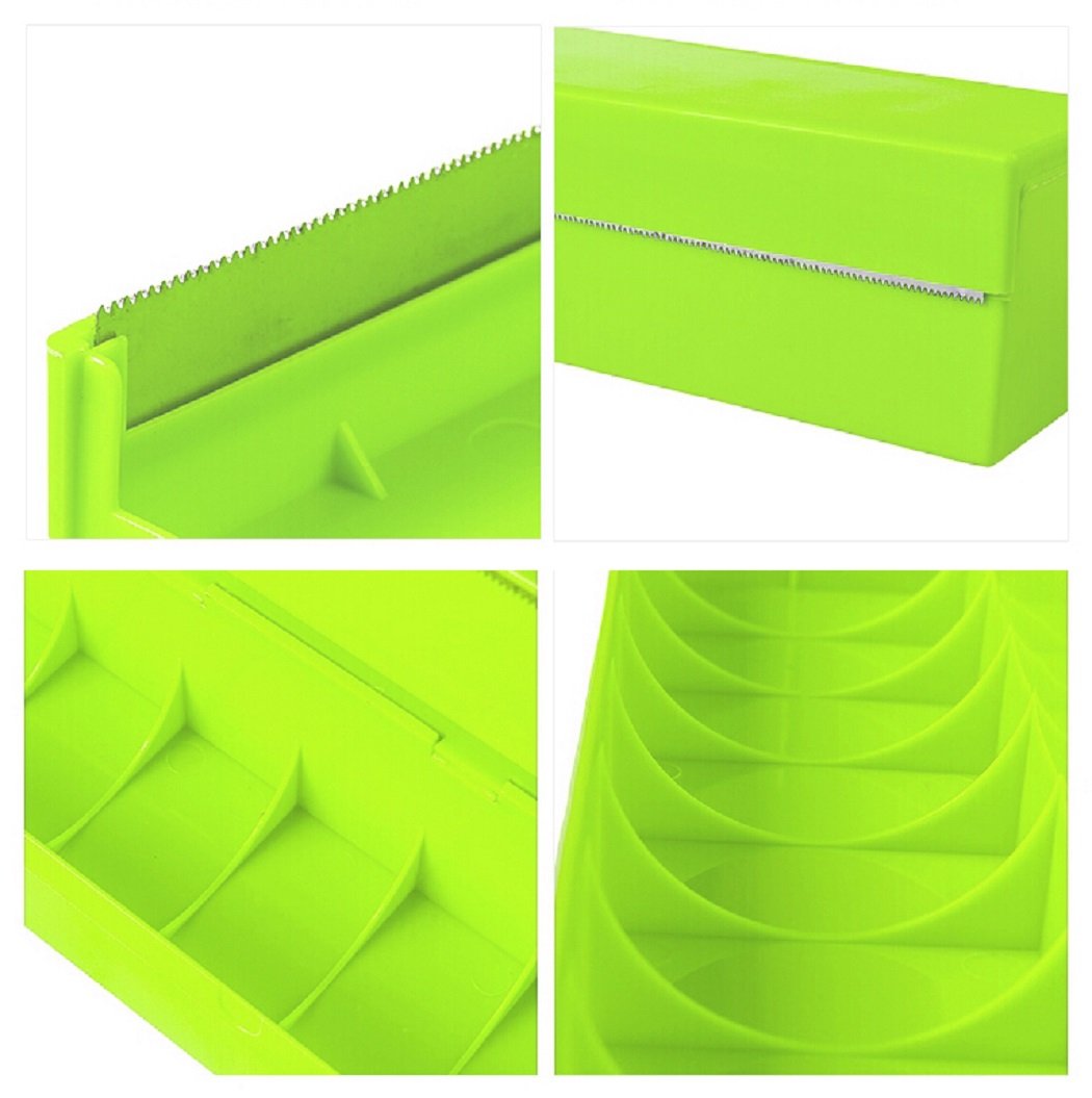 Food Wrap Dispenser, ixaer Wrap Cutter, Kitchen Tool Foil Cling Film Wrap Dispenser Plastic Sharp Cutter Storage Holder