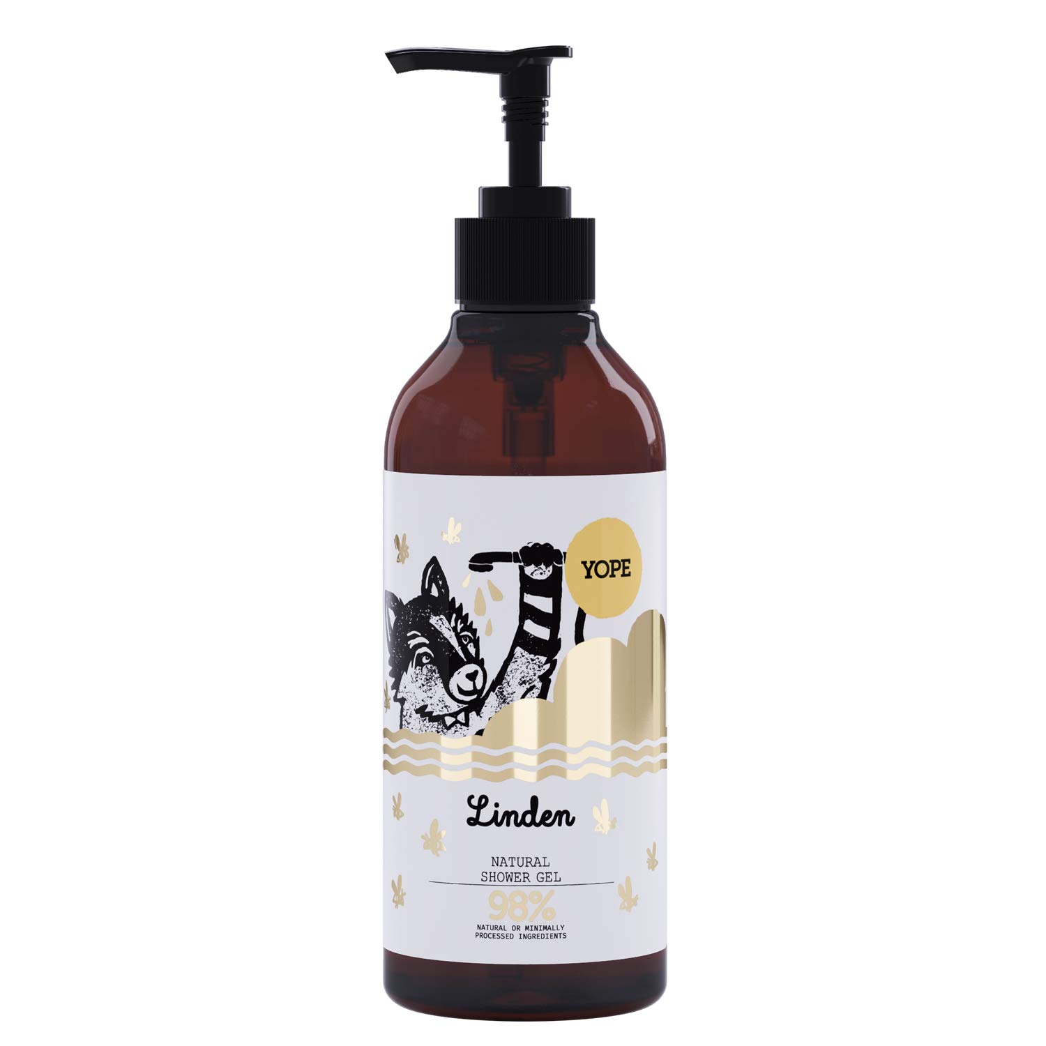 YOPE Shower Gel | Natural Linden Flower Extract | Skin Regeneration | Skin Nourishing | Moisturising | For Sensitive Skin | Neutral pH | 98% Natural Ingredients | Linden 400ml