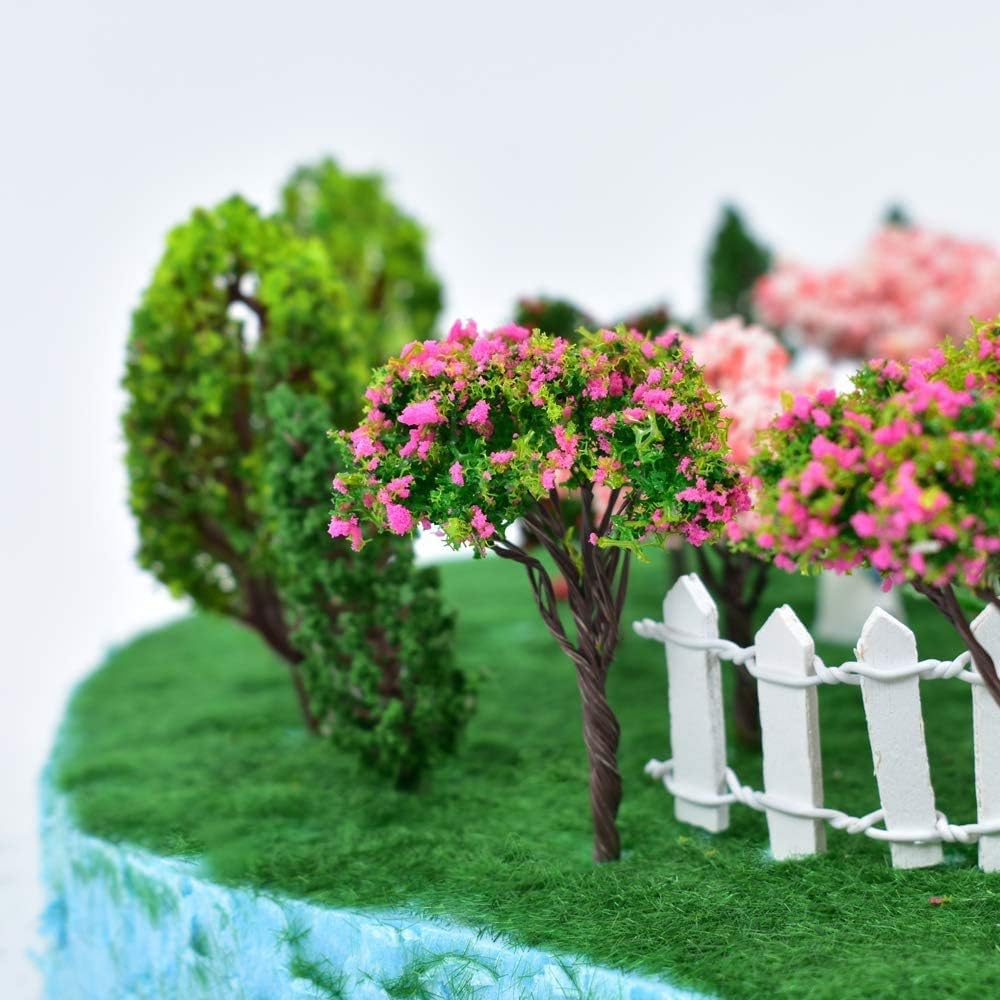 HUIANER Miniature Garden Tree Mini Model Trees Decor Mix Size Tree DIY Craft Garden Ornament (12 Pcs Mix Color) - Image 5