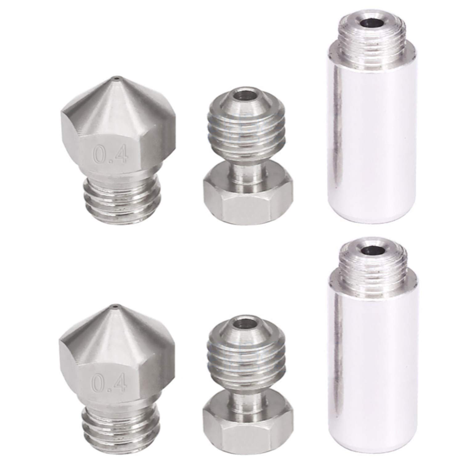 2 Pcs MK10 All Metal Hot End Kit MK10 Extruder 0.4mm 3D Printer Hotend