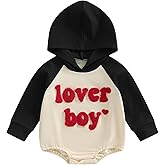 Thorn Tree Baby Boy Valentines Outfit Hooded Sweatshirt Bubble Romper Newborn Sweater Infant Onesie Hoodie