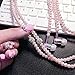 Cuitan In Ear Earphone For Apple For Android, 3.5mm Stereo Women Pearl Necklace Wired Headphone Headset Earbuds Earphones for iPhone iPad iPod Samsung Nokia LG Sony Huawei HTC MP3 Players etc - Pink