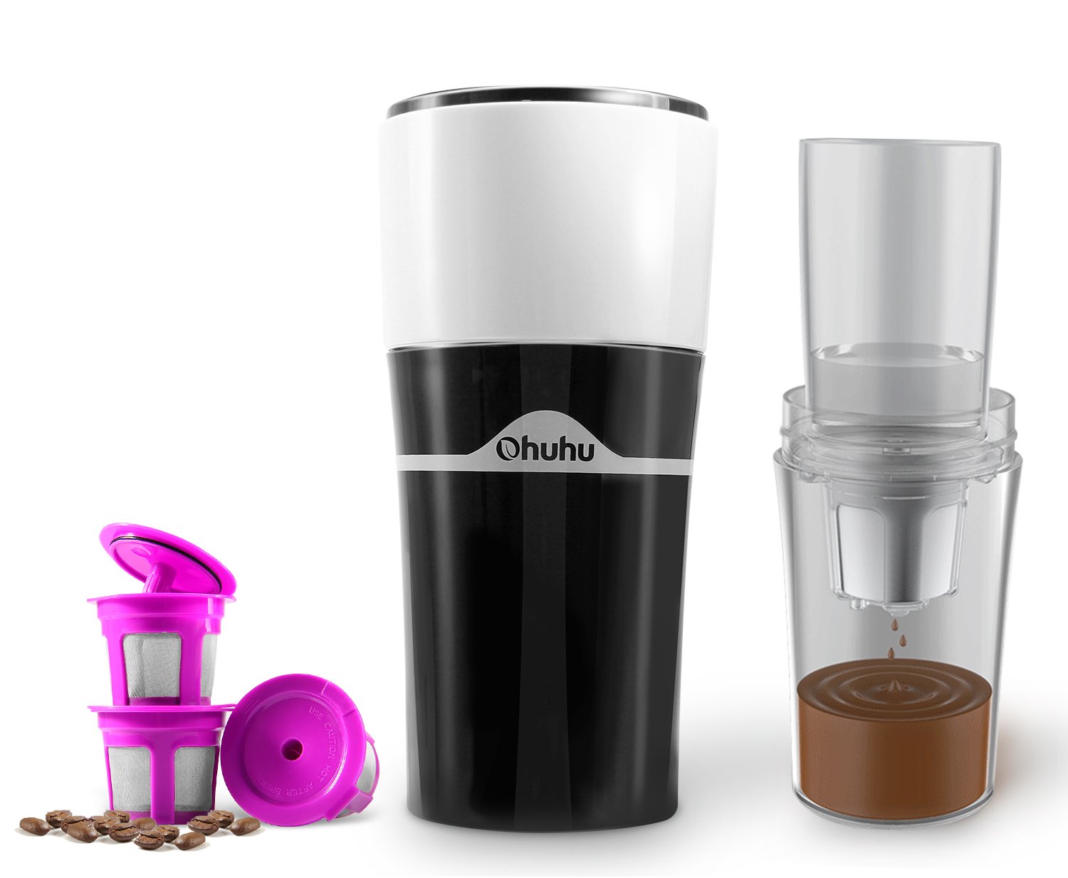 Ohuhu Single Serve Manual Coffee Maker Compatible for K Cup, Makes 5~7 oz  Coffee Each Time, Cup Capacity 15 oz, Pour Over Drip Coffee Travel Brewer  Portable ...