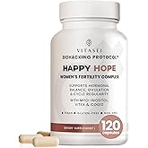 VITASEI Happy Hope Women’s Fertility Complex – Fertility Supplements for Women with Myo-Inositol, Vitex & CoQ10 – Hormonal Balance & Ovulation Support – for Cycle Regularity & Energy – 120 Capsules