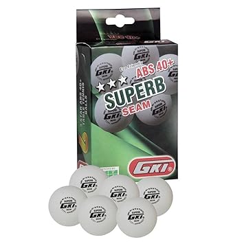 GKI Superb 3 Star ABS Plastic 40 Table Tennis Ball (6 Pc)