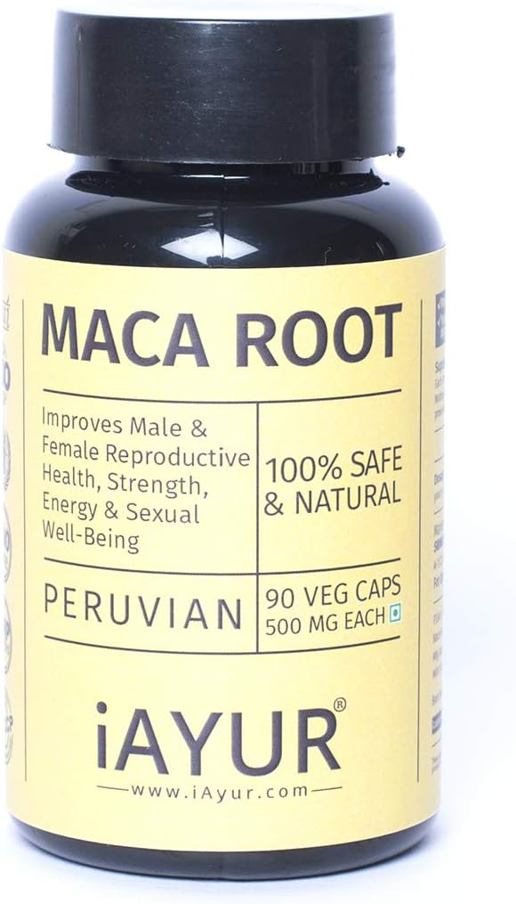 iAYUR Maca Root Extract 500 Mg 90 Veg Capsules | Tested & Certified 100% Potent, Natural, Pure & Safe - Peruvian Origin