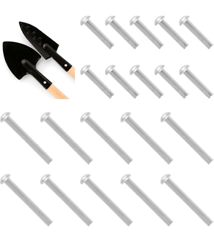 12 Packs Of 304 Stainless Steel Rivets For Shovel & Tool Handles - 50x6mm, Half Round Head