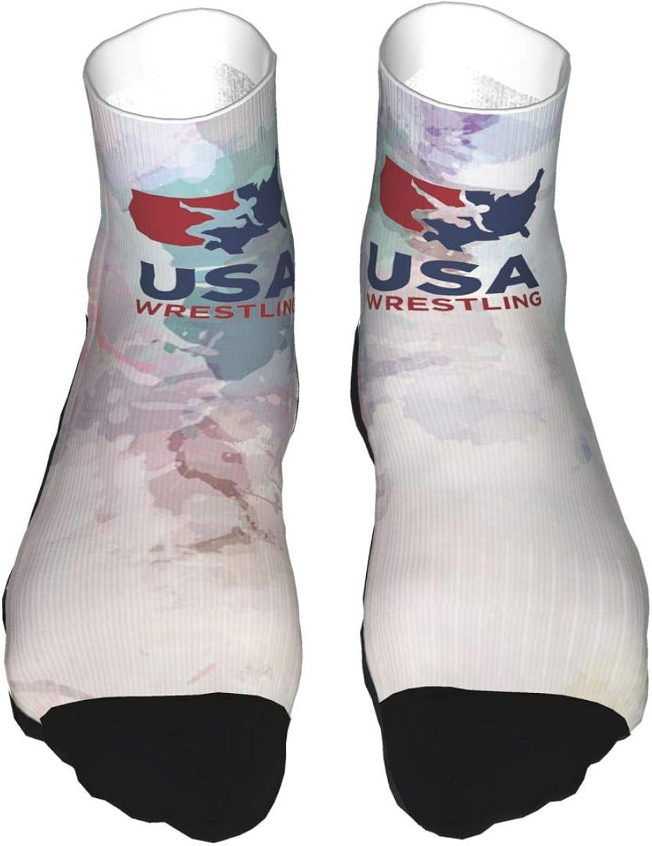 Usa Wrestling Men Sock Thickened Warm Half Cushion Crew Socks at Amazon