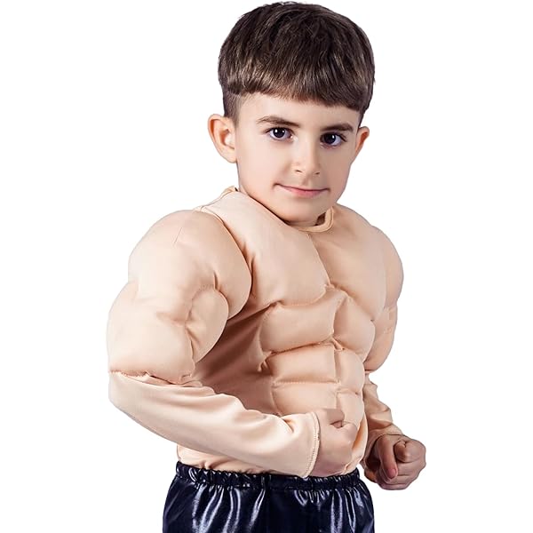 Kinderen Body Builder Kostuum Spier Shirt Realistisch Voor Halloween