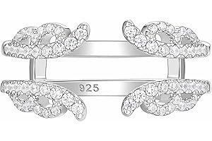 Blongme Ring Enhancer for Engagement Rings Vintage Guard Wrap Wedding Band for Women 925 Sterling Silver AAAAA Cz Size 5-10