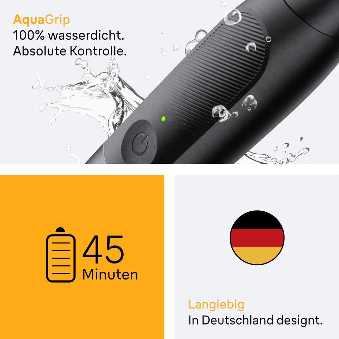 Braun Trimmer Series XT5, Kabelloser Rasierer Herren Elektrisch, XT5270, Grau - Barttrimmer und Bodygroomer, Körperrasierer mit 45 Min. Akku, Wasserdicht, Inkl. 8 Extras und Sensitiv Kammaufsatz 6