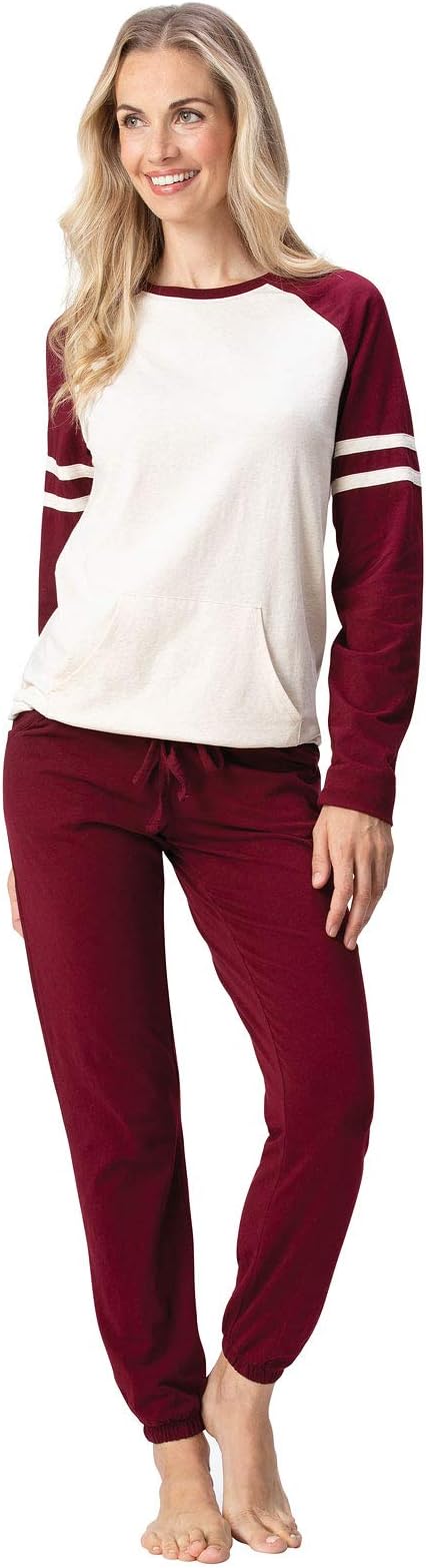 Womens Pajamas Cotton - Jersey PJ Sets for Women, Sunday Funday