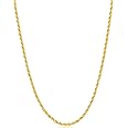 Fiusem Gold Plated Rope Chain for Men, 18K Gold Plated Chain Necklace, Stainless Steel Necklace for Men and Women