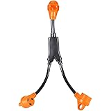 EPICORD rv Y Adapter Cord 50 Amp Male Plug to (2) 30 Amp RV Female,with Handles and Light,2.5FT，10/3