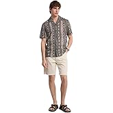 Michael Kors Men's Short Sleeve Relaxed Fit Python Camp Collar Shirt